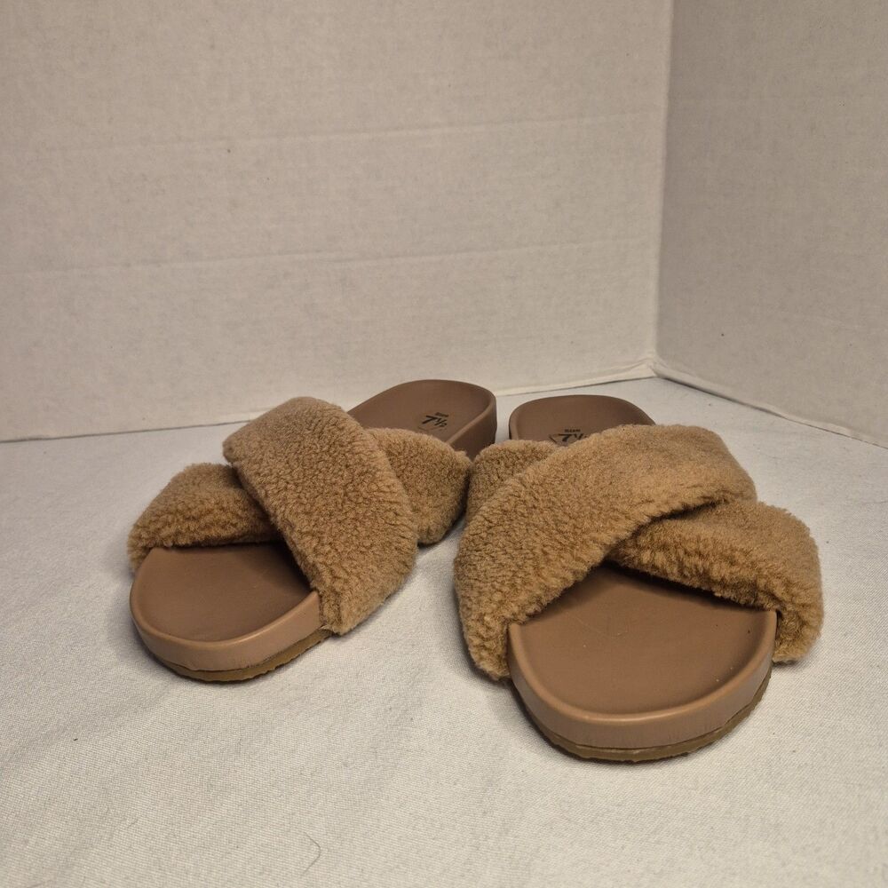 Splendid Women's Rozi Wool Criss-cross Slides Size 7.5M Brown Slippers